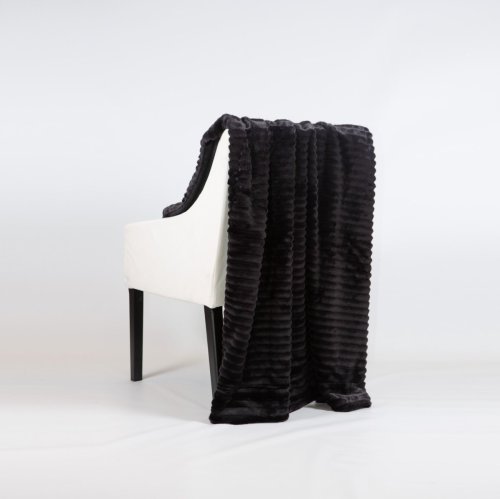 Pläd Smalspårig Svart 130