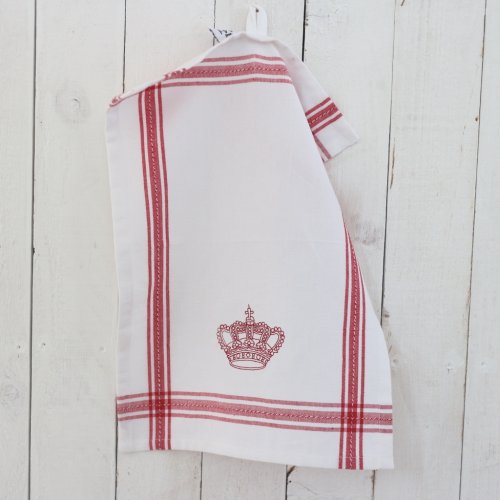 Gästhandduk Röd Dobby med Krona