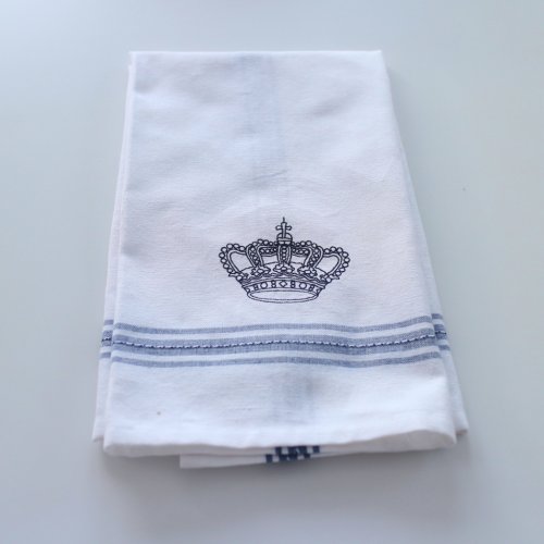 Kökshandduk Blå Dobby med Krona