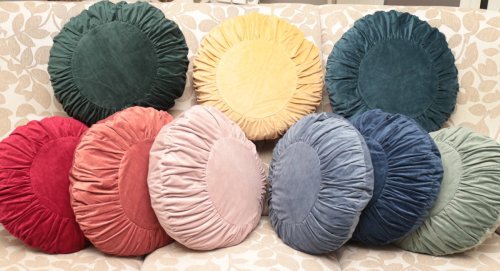 Kuddfodral Velvet, rund - flera färger