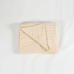 Stickad Pläd Fläta, Ljusbeige