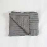 Stickad Pläd Fläta, Grå