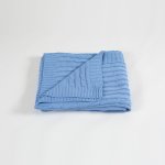 Stickad Pläd Fläta, Blå